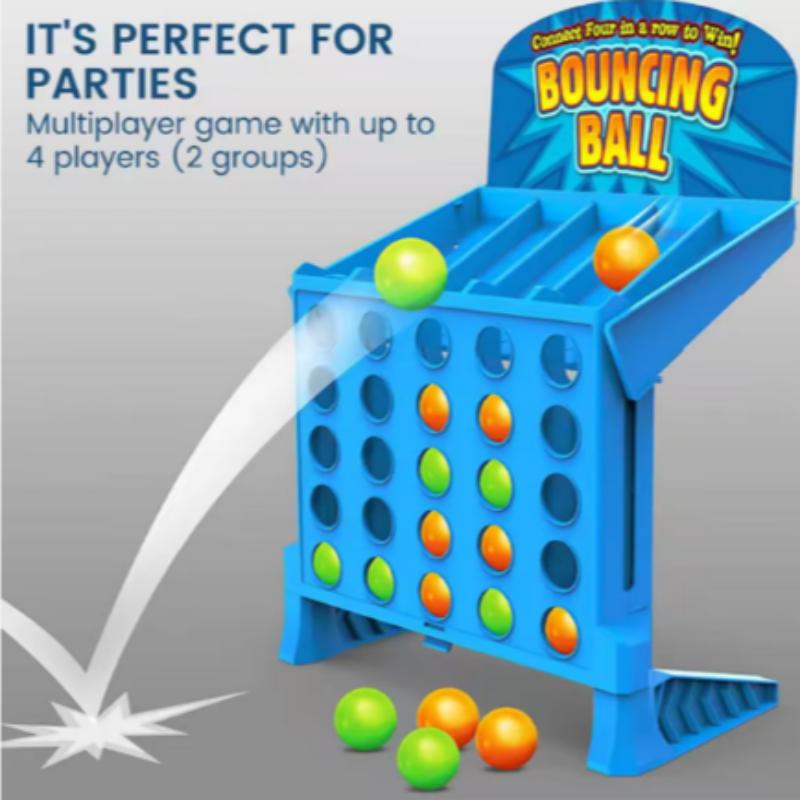 Party Games Kids - バウンシングリンクショットボードゲーム、コネクト4ショットバウンスボールシューティングゲーム、ポータブルデスクトップパーティーパズルおもちゃ親子インタラクション
