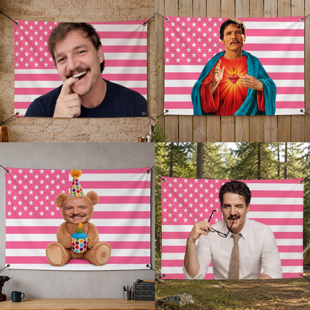 Party Games Popular - 俳優、人気俳優ペドロ・パスカルの旗、バナー。寝室、寮、パーティー、自宅、リビングルーム、ゲームルームの装飾に。プレゼントにも最適。