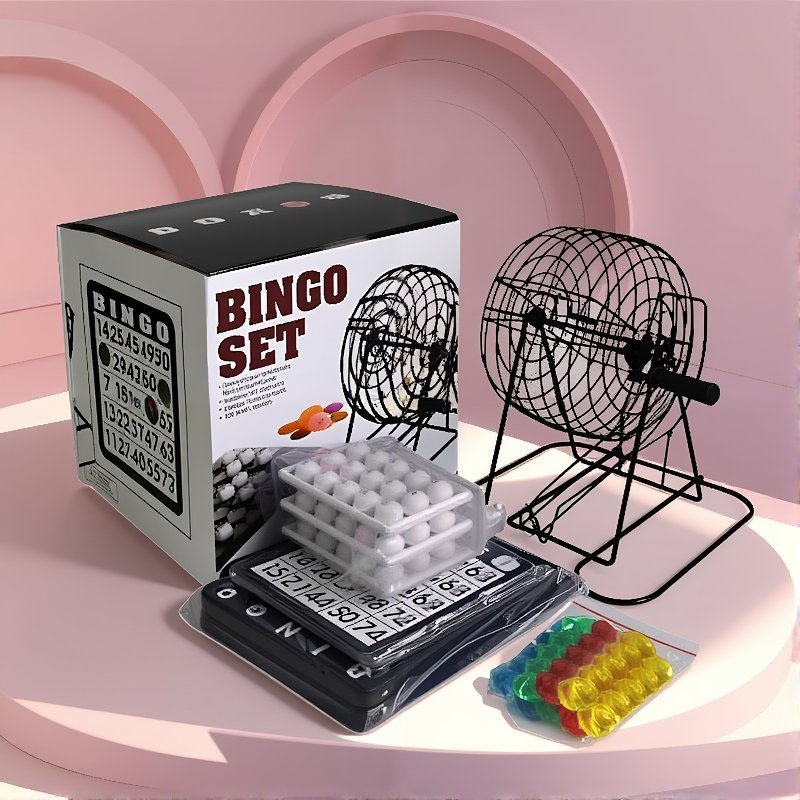 Party Games For Large Groups - スチール製ビンゴゲームセット、ビンゴ抽選機、大型卓上ゲーム、大人向け、家族やグループでのパーティー、景品抽選に最適。