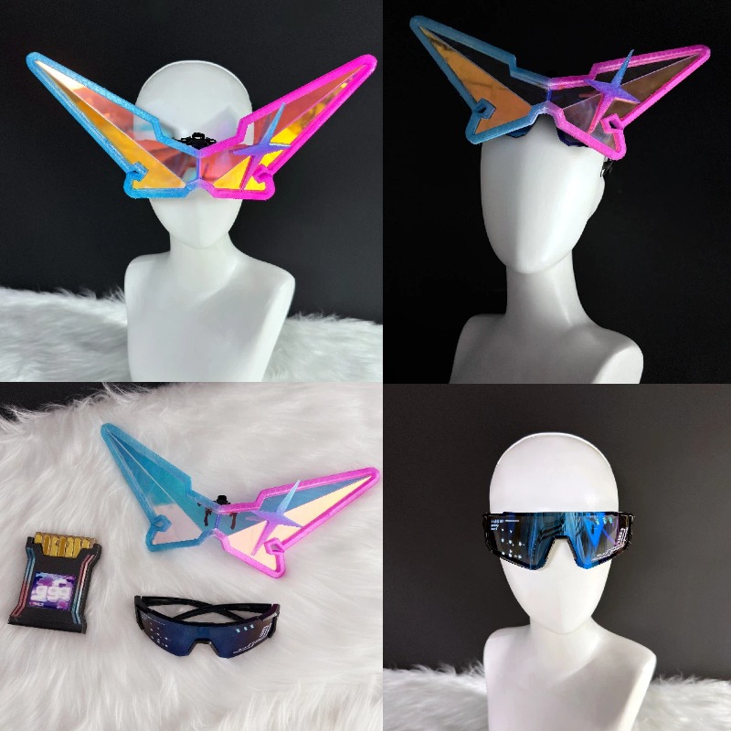 Party Games Kit - ゲーム Honkai: スターレール シルバーウルフ コスプレ小道具 カラフルなメガネセット