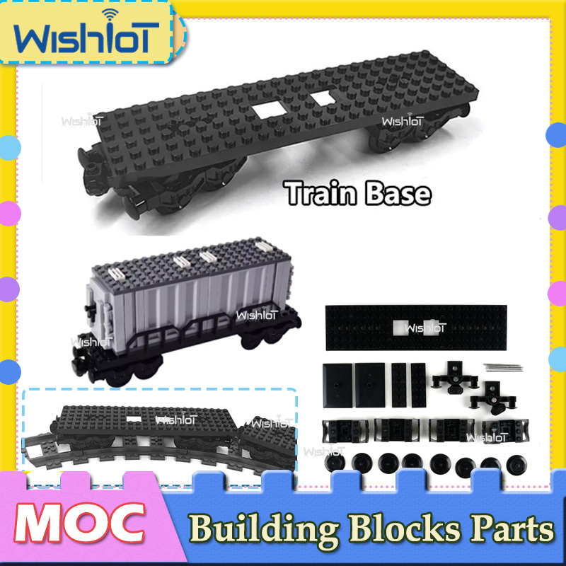 Lego Set City - 市内電車トラックベース MOC ビルディングブロックセットトッププレート部品列車車両テクニカルレンガ列車シャーシモデルおもちゃの部品