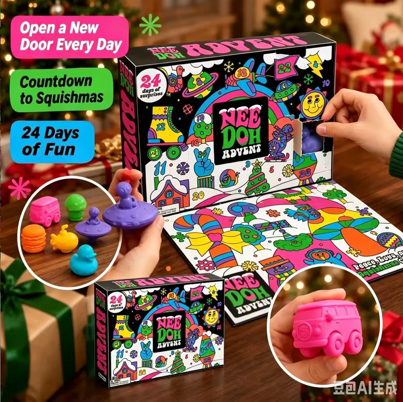 Party Games Kids - 2027年版、人気の「ニードオ」アドベントカレンダー。お子様向けの24日間カウントダウンギフト。新年、家族、友人へのプレゼントに最適。サプライズボックス、パーティーグッズとしても。