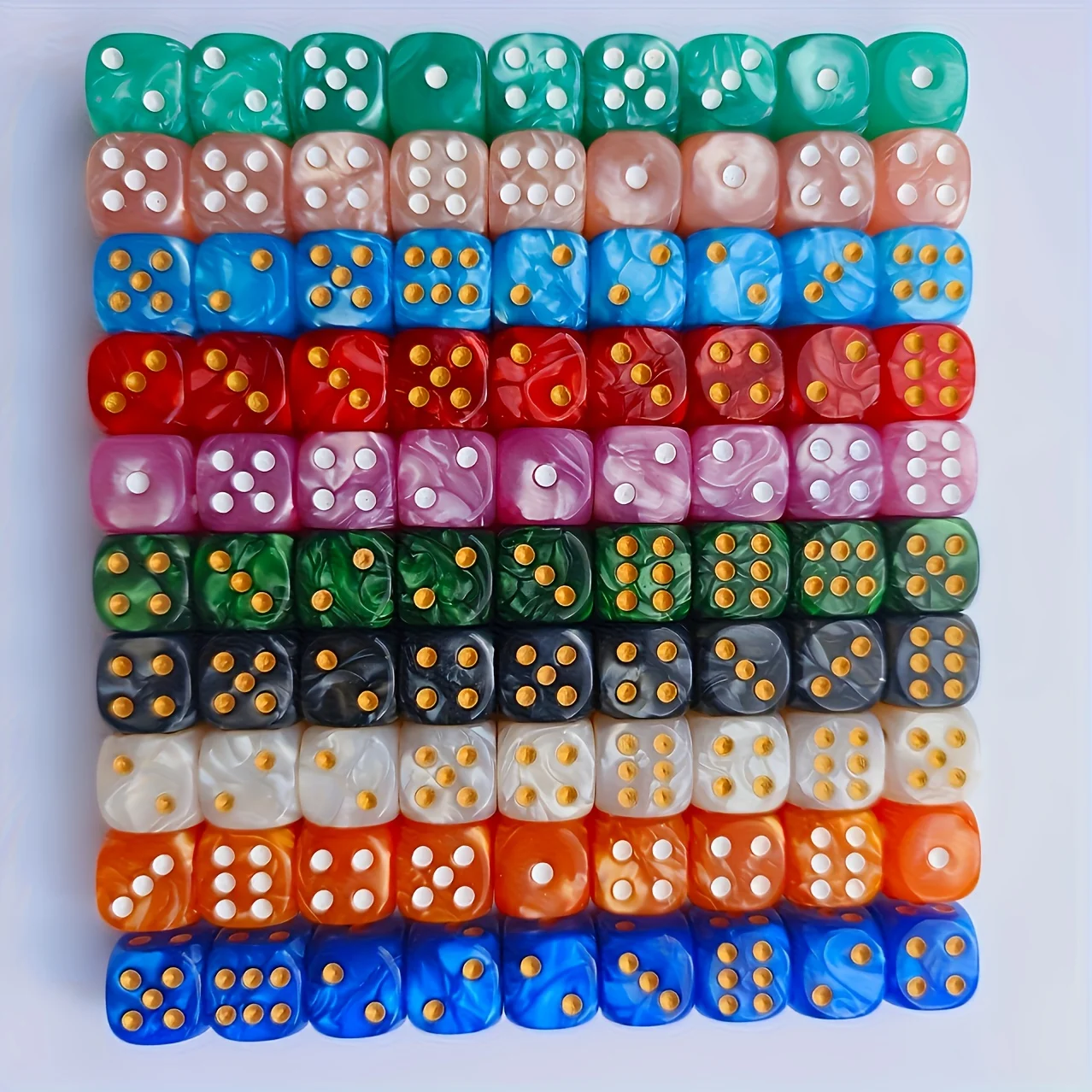 10個入り 12mm パールスワール D6 ダイス、角丸6面 - Party Games Console のレビューと価格