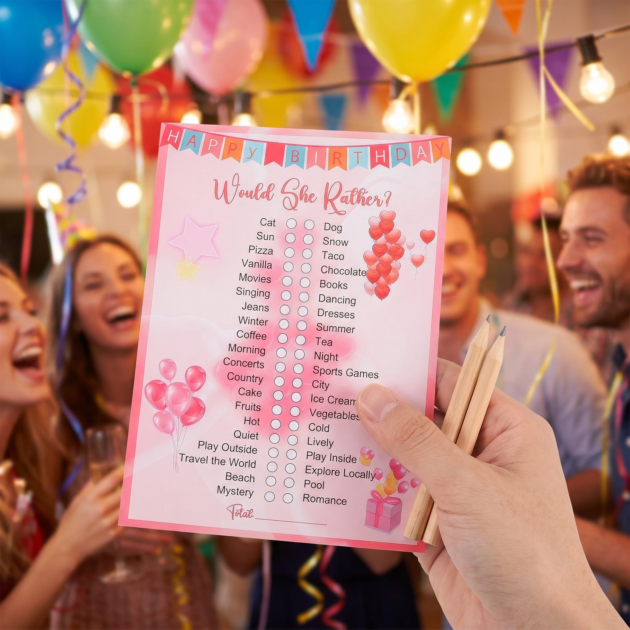 1セット、誕生日パーティー用、女の子向けクイズゲーム、両面印 - Party Games Quiz Questions のレビューと価格