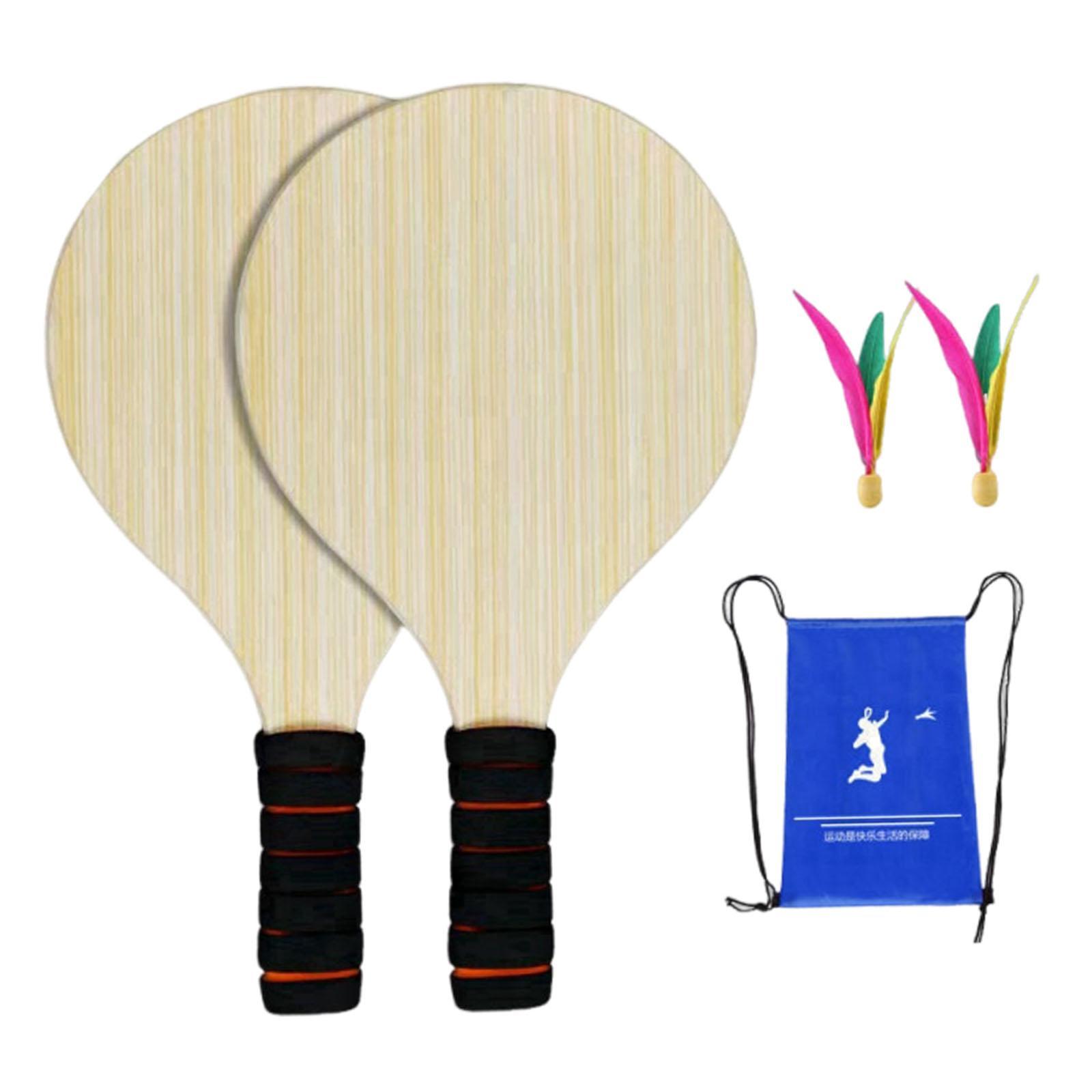 2ピース木製バドミントンラケットセット、ピクルボールゲーム用 - Badminton Set Garden のレビューと価格