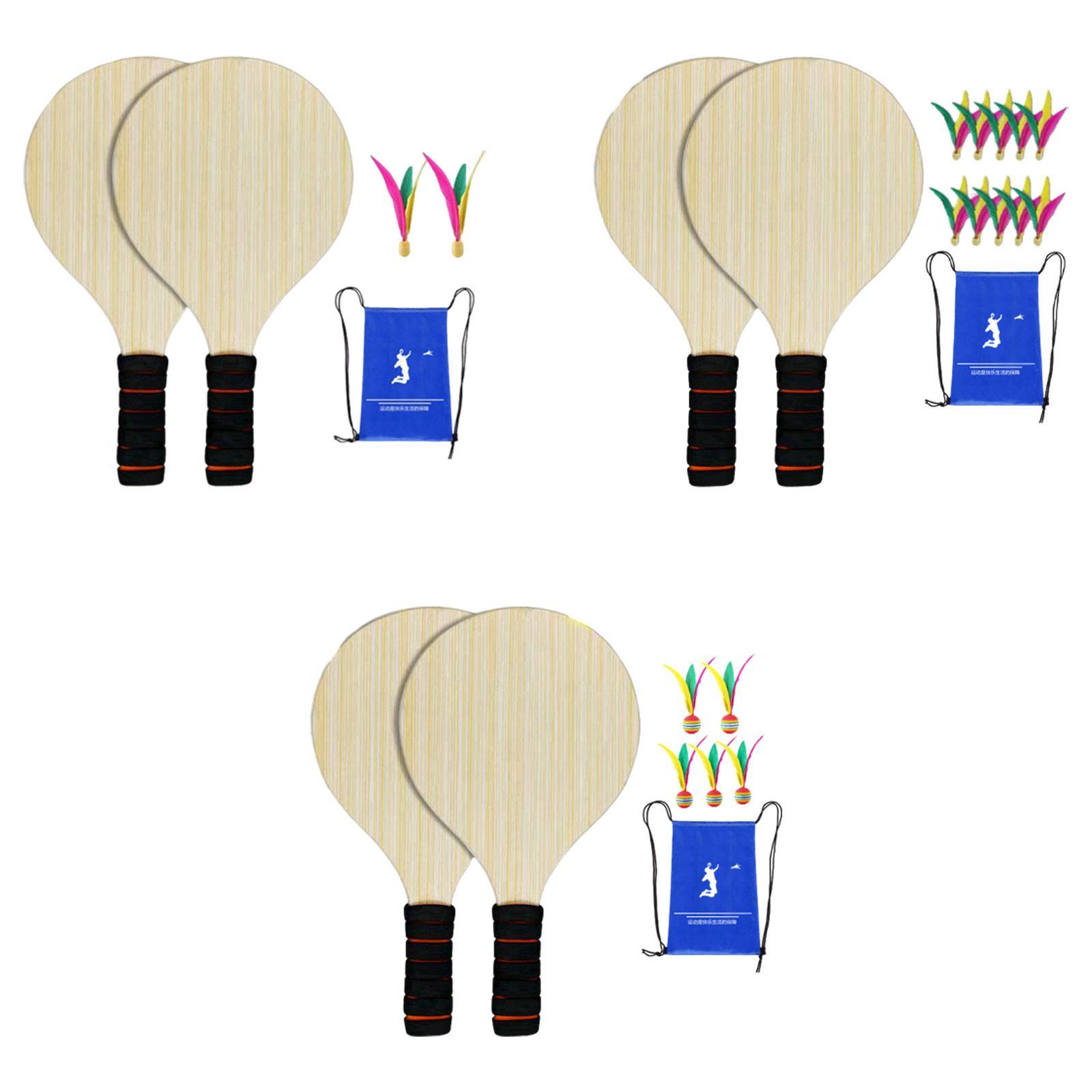 2ピース木製バドミントンラケットセット、ピクルボールゲーム用 - Badminton Set Garden のレビューと価格