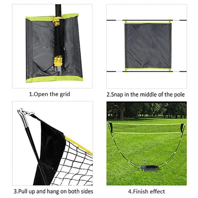 折りたたみ式バドミントンネットセット、庭でのサッカー、テニス - Badminton Set Garden のレビューと価格